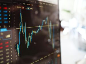 Stock market chart on computer screen