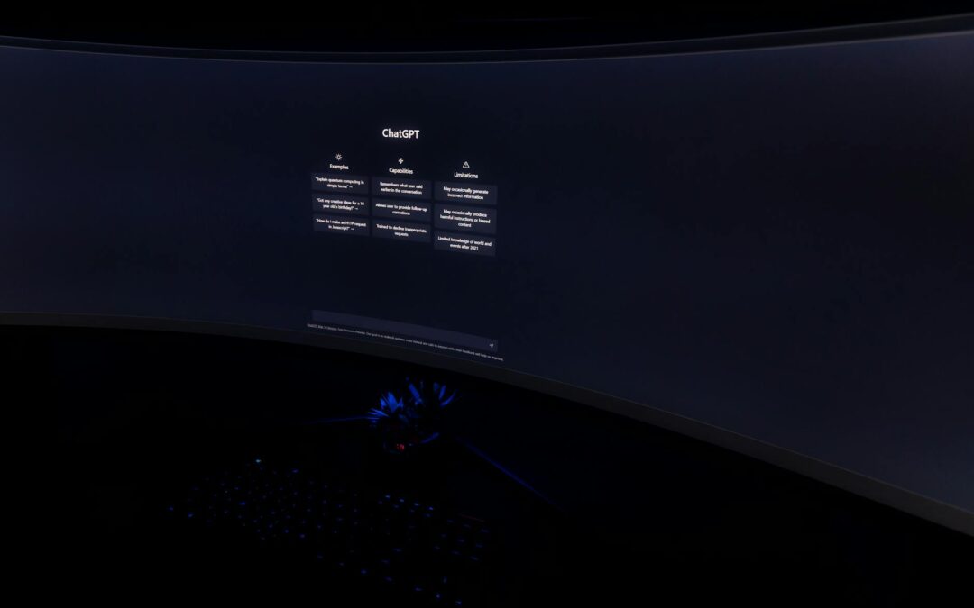 Dark room with ChatGPT on screen